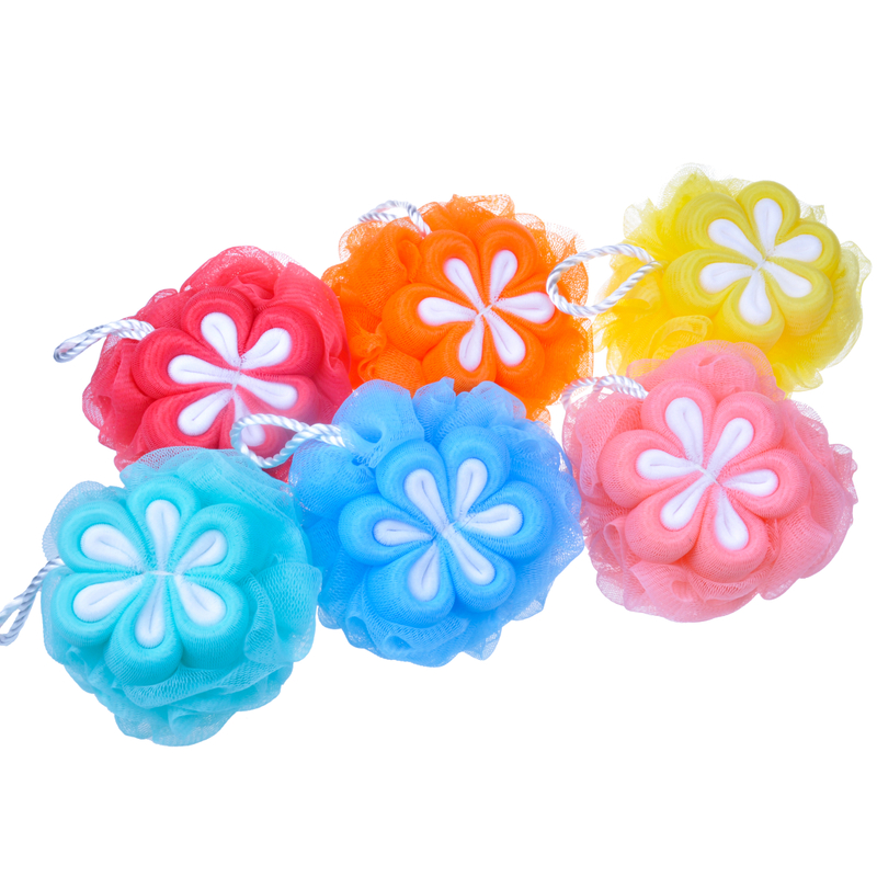 Depurador exfoliante corporal amigable Loofah Bath Flower Shower Puff Mesh Loofah Shower Ball TJ163