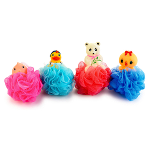 Mini esponja de baño animal linda súper suave respetuosa del medio ambiente, puf de baño al por mayor TJ078