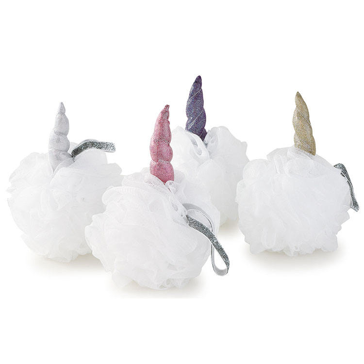 Aparato de baño Bola de baño de esponja de ducha de malla de PE con forma de animal para niños TJ051